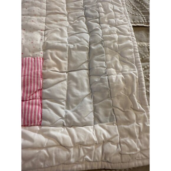 Pottery Barn Kids Quilted patchwork Cotton Square pillow padded sham 23x26 read - Picture 9 of 14
